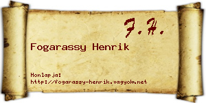 Fogarassy Henrik névjegykártya