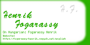 henrik fogarassy business card